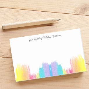 Pretty Personalized Rainbow Desk of Post-it Notes