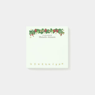 Pretty Personalized Strawberry Adhesive Pad Post-it Notes