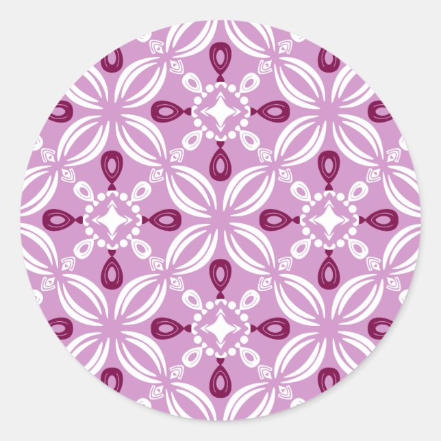 Pretty Petaline Stickers/Labels Sheet (Pink) Classic Round Sticker (Front)