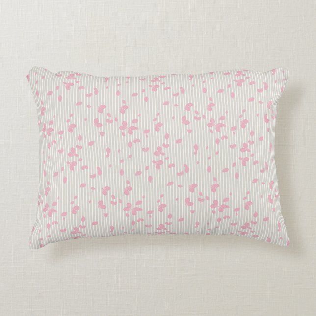 Pretty Petals on Stripes Accent Pillow (Front)