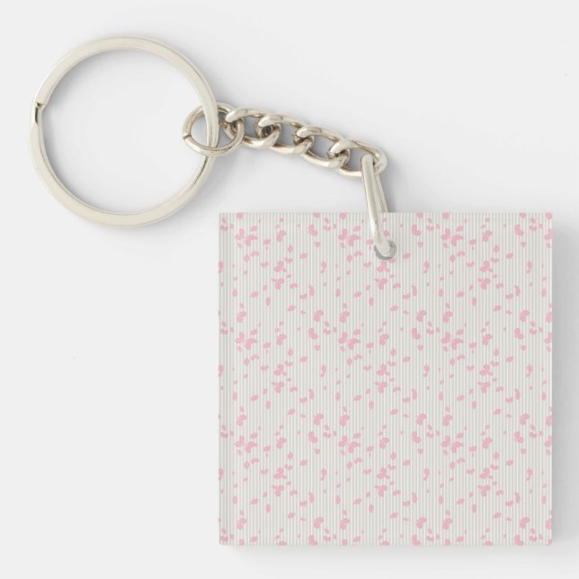 Pretty Petals on Stripes Keychain (Front)