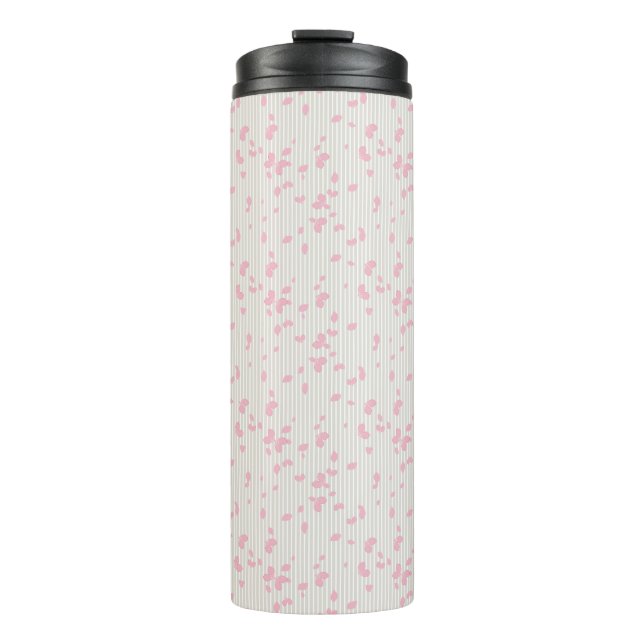 Pretty Petals on Stripes Thermal Tumbler (Front)