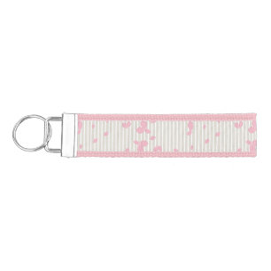 Pretty Petals on Stripes Wrist Keychain