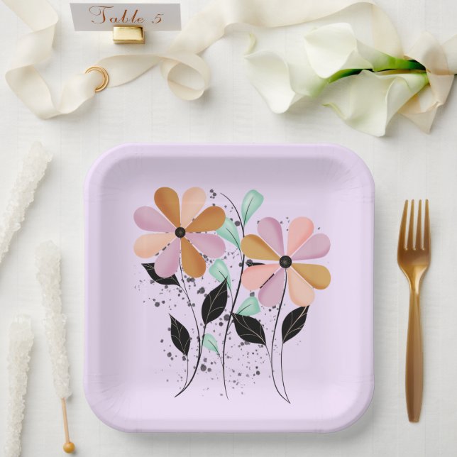 Pretty Petals Paper Plates (Wedding)