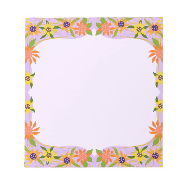 Pretty Petite Flowers You Customize Purple Notepad (Front)