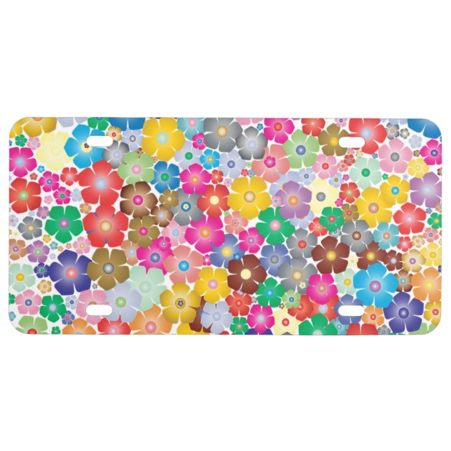 Pretty Petunia Flowers License Plate (Front)