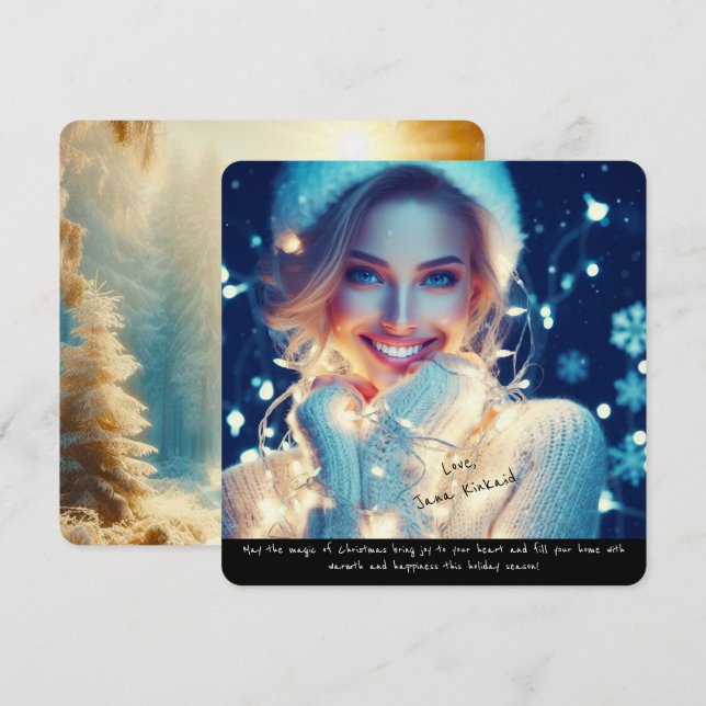 Pretty Photo  Elegant Holiday Christmas Card (Front/Back)