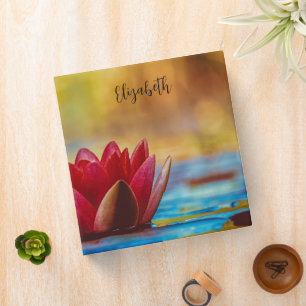 Pretty Photo of a Lotus Flower in a Pond 3 Ring Binder