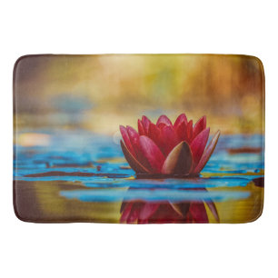 Pretty Photo of a Lotus Flower in a Pond Bath Mat