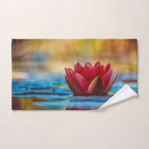 Pretty Photo of a Lotus Flower in a Pond Bath Towel Set