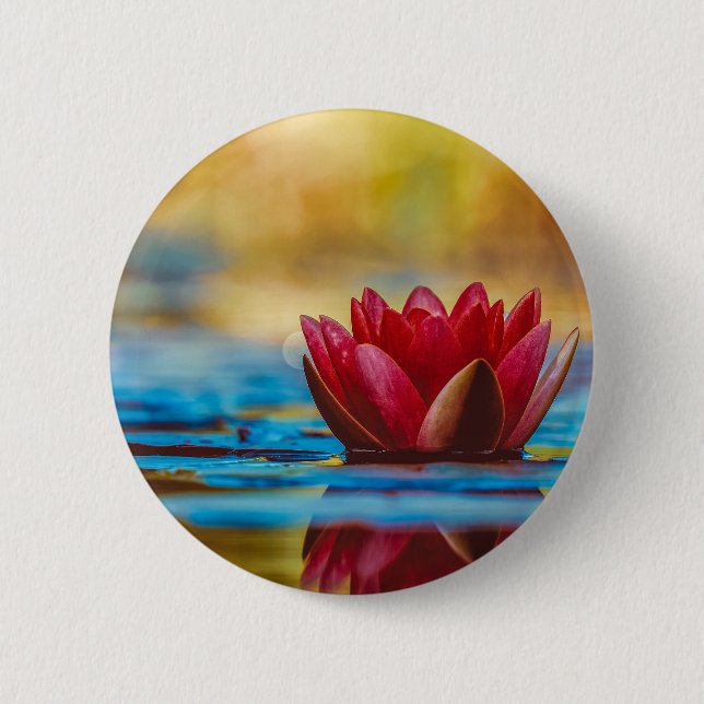 Pretty Photo of a Lotus Flower in a Pond Button (Front)