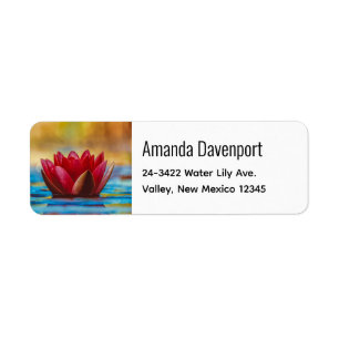 Pretty Photo of a Lotus Flower in a Pond Label