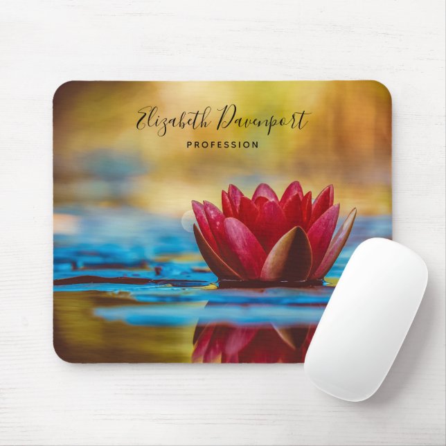 Pretty Photo of a Lotus Flower in a Pond Mouse Pad (With Mouse)