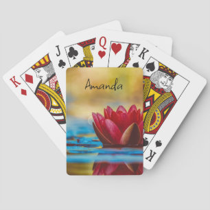 Pretty Photo of a Lotus Flower in a Pond Poker Cards