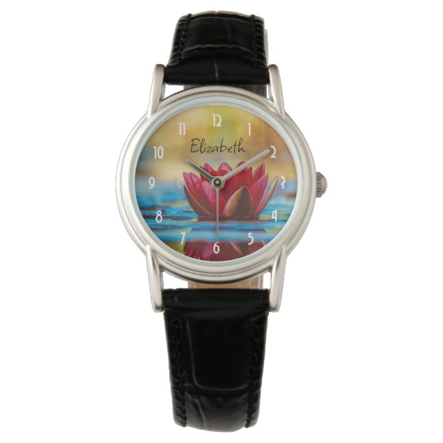 Pretty Photo of a Lotus Flower in a Pond Watch (Front)