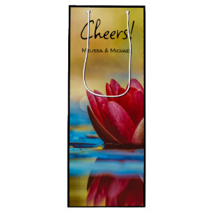 Pretty Photo of a Lotus Flower in a Pond Wine Gift Bag