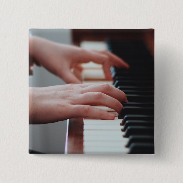 Pretty Piano Design Button (Front)