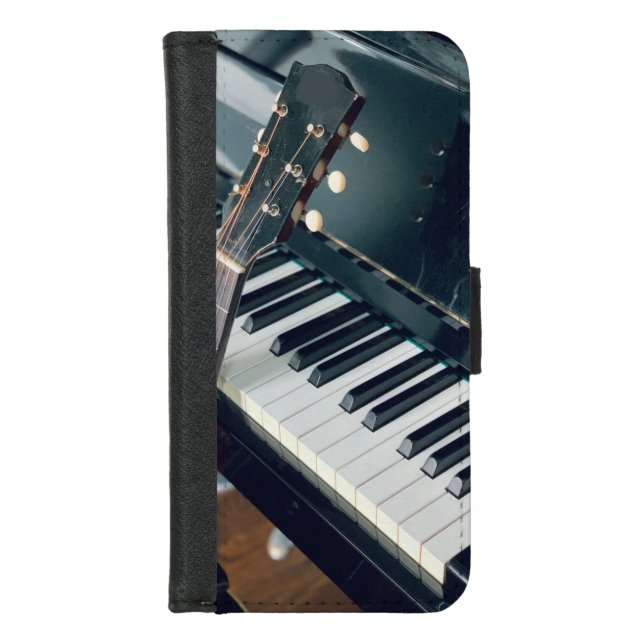 Pretty Piano Design iPhone Wallet Case (Front)