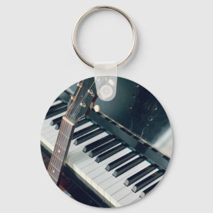 Pretty Piano Design Keychain