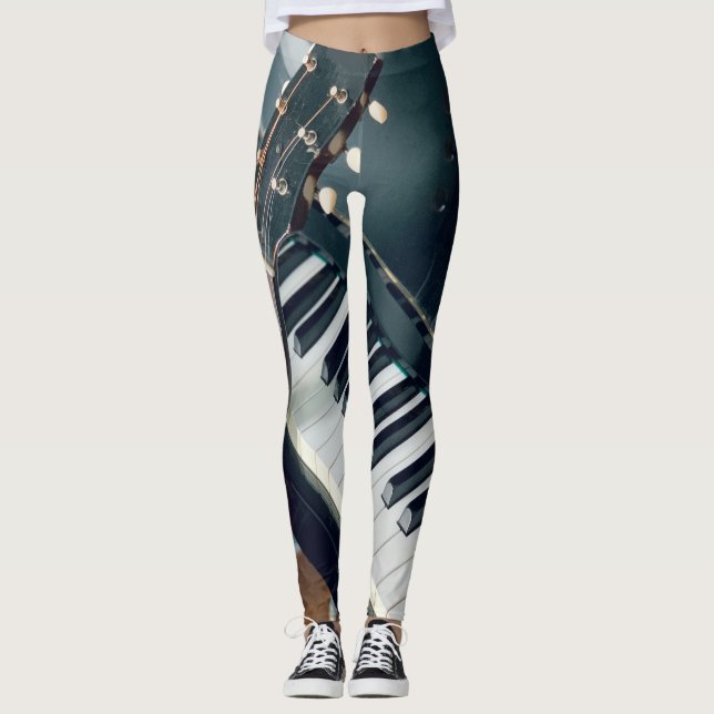 Pretty Piano Design Leggings (Front)