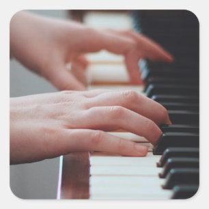 Pretty Piano Design Square Sticker