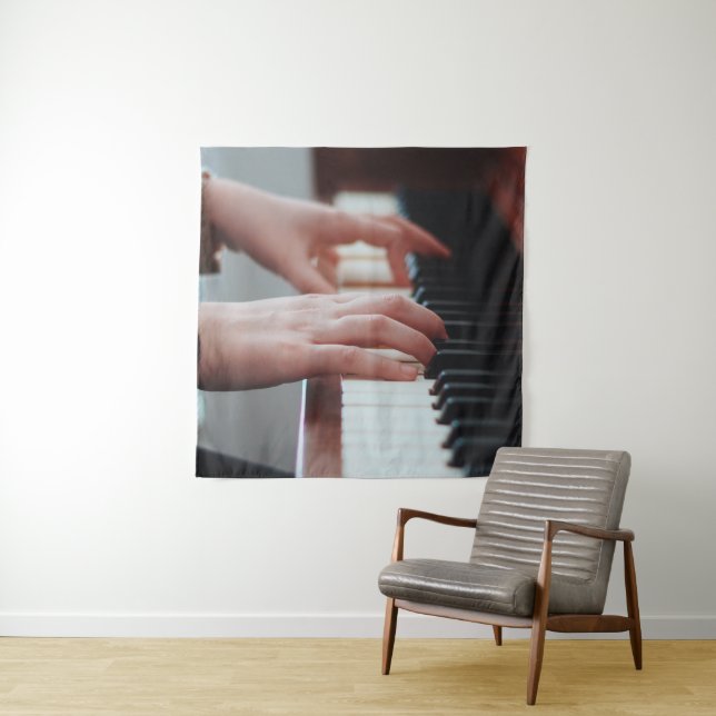 Pretty Piano Design Tapestry (In Situ)