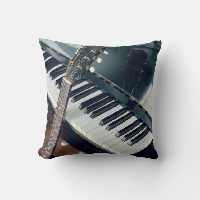 Pretty Piano Design Throw Pillow (Front)