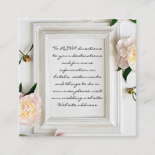 Pretty Picture Frame Wedding Information Enclosure