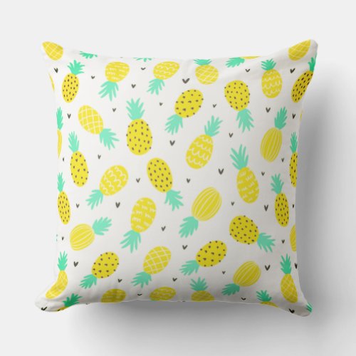 Pretty Pineapple Pattern Tropical Patio Pillow