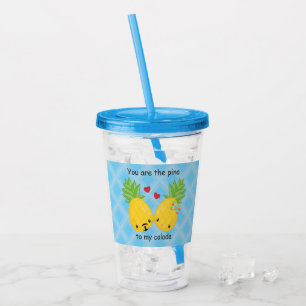 Pretty Pineapple Tropical Pina Colada Romantic Acrylic Tumbler