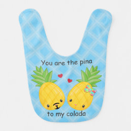 Pretty Pineapple Tropical Pina Colada Romantic Baby Bib