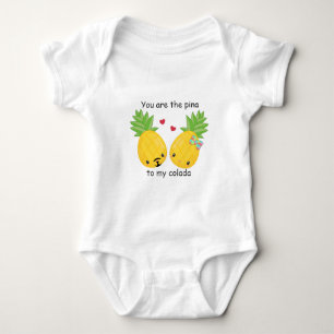 Pretty Pineapple Tropical Pina Colada Romantic Baby Bodysuit
