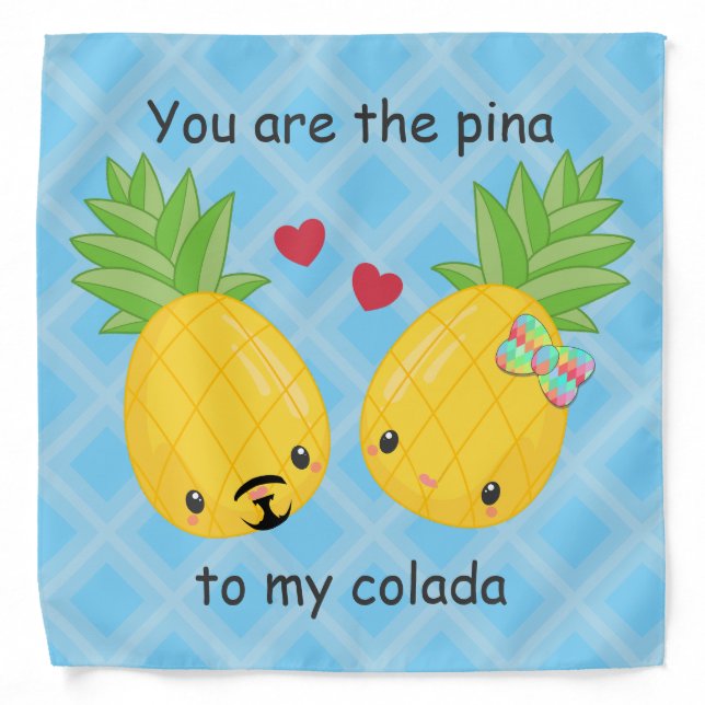 Pretty Pineapple Tropical Pina Colada Romantic Bandana (Front)