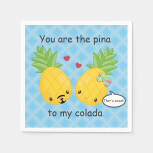 Pretty Pineapple Tropical Pina Colada Romantic Napkins