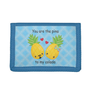 Pretty Pineapple Tropical Pina Colada Romantic Trifold Wallet