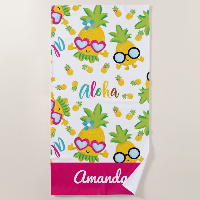 Pretty Pineles Aloha Beach Towel Zazzle Pretty Pineles Aloha Beach Towel
