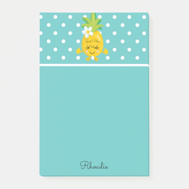 Pretty Pineapples and Polka Dot Post-it Notes (Front)