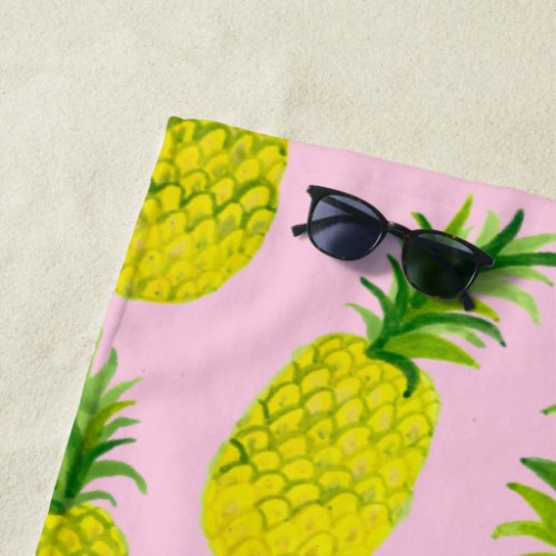 Pretty Pineapples Summer Fun Fruit Beach Towel