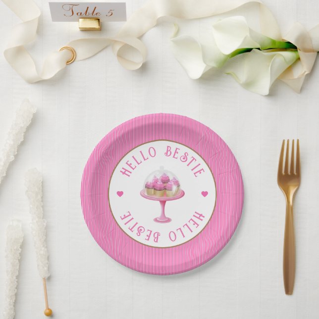 Pretty Pink 13th Birthday  Paper Plates (Wedding)