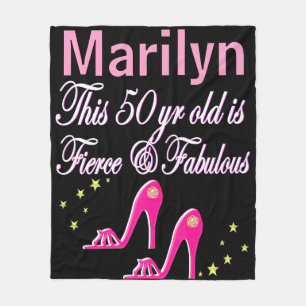 PRETTY PINK 50TH BIRTHDAY PERSONALIZED BLANKET