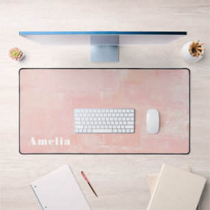 Pretty Pink Abstract Textured Desk Mat