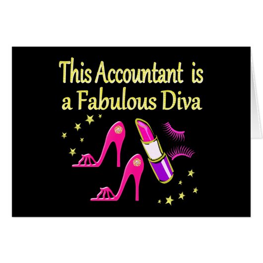 PRETTY PINK ACCOUNTANT DIVA DESIGN CARDS (Front Horizontal)
