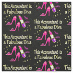 PRETTY PINK ACCOUNTANT DIVA DESIGN FABRIC
