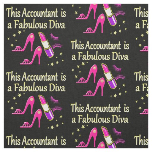 PRETTY PINK ACCOUNTANT DIVA DESIGN FABRIC