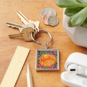 Pretty Pink Adventure Inspiring Floral Keychain