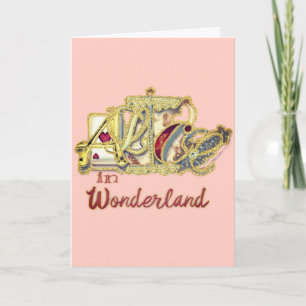 Pretty Pink Alice in Wonderland Blank Card