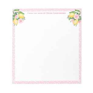 Pretty Pink Amalfi Lemons From The Desk Of Notepad