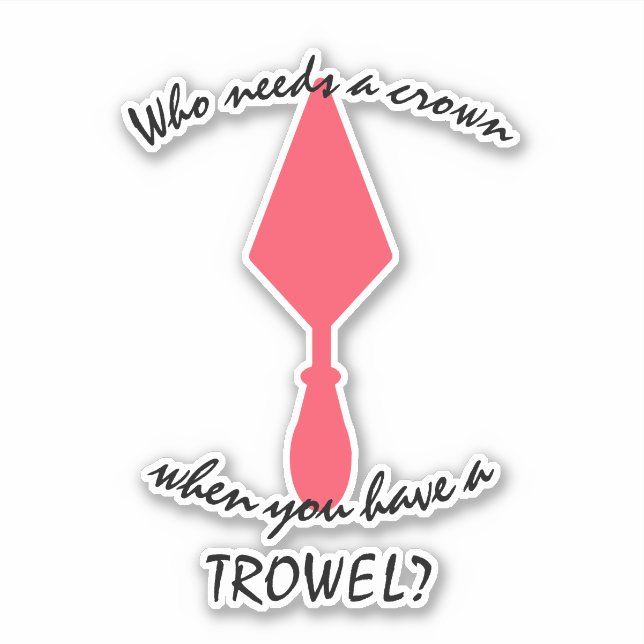 Pretty Pink and Black Archaeologist Trowel Sticker (Front)