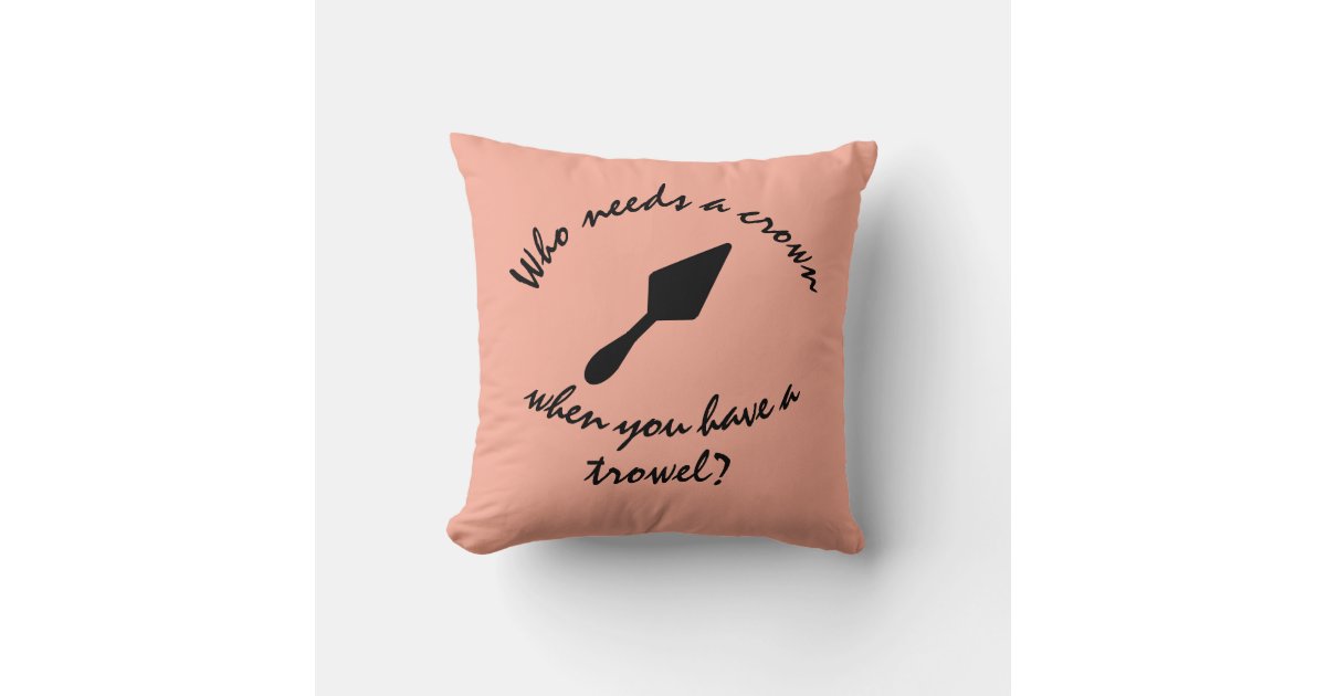 Pretty Pink and Black Archaeologist Trowel Throw Pillow | Zazzle