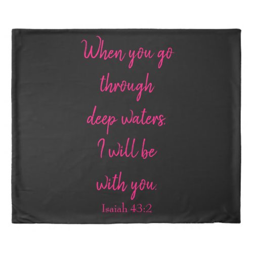 Pretty Pink and Black I will be with you Duvet Cover